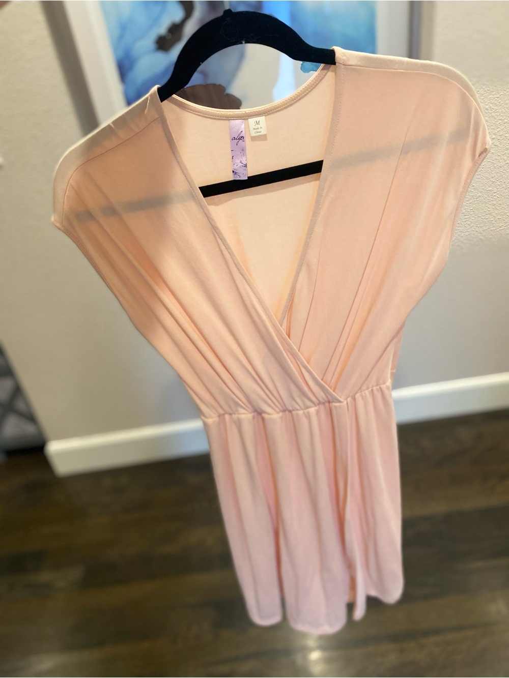 Alya Soft Blush Wrap-Front look Dress size Medium